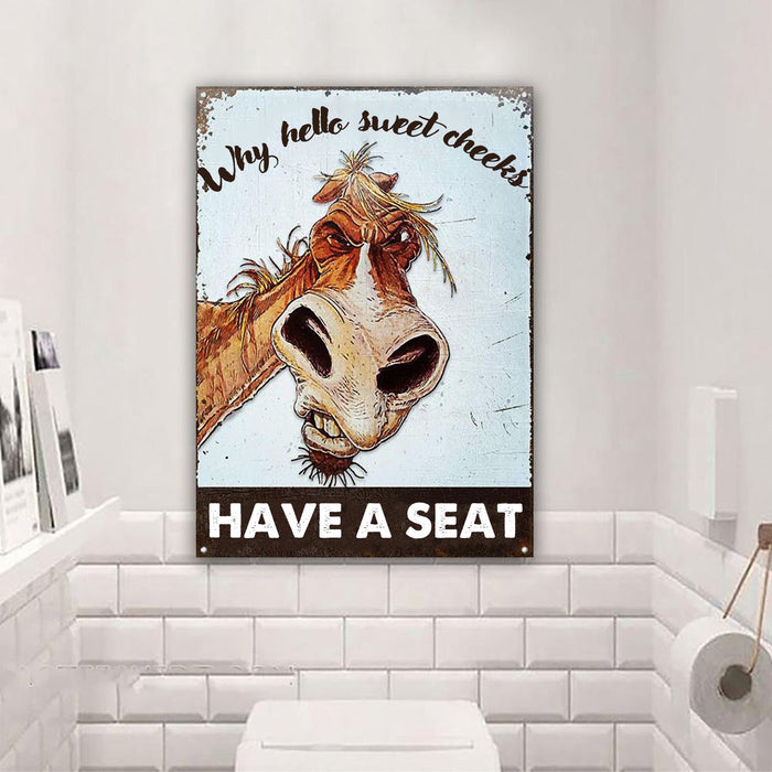 Why hello sweet cheeks have a seat, Funny Canvas