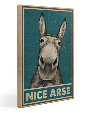Vintage Donkey Nice Arse Framed Canvas